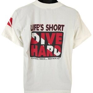 Vintage Scuba Diving T Shirt Mens Size Medium 90s Lifes Short Dive Hard Cozumel